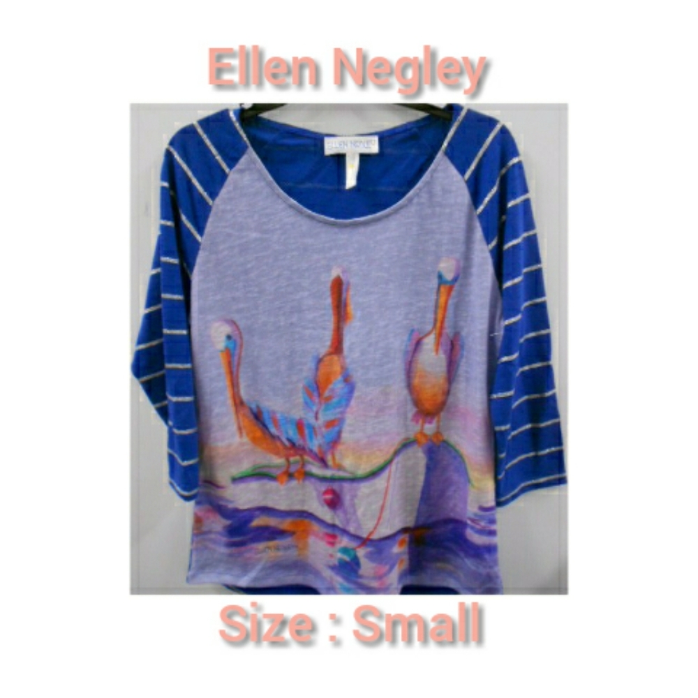 Ellen Negley pelican print shirt